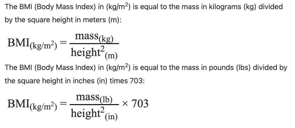 bmi-formulae